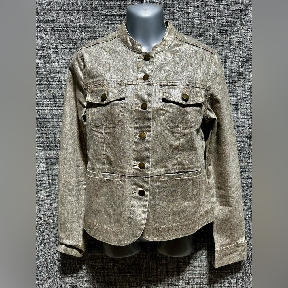 Dana Bauchmann Metallic Snakeskin Jacket, Women size 2